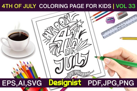 4th of July Coloring Page for Kids Vo-33: A Creative Resource for All Ages