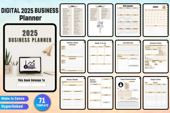 Digital 2025 Business Planner: Streamline Your Business with Canva KDP Interiors