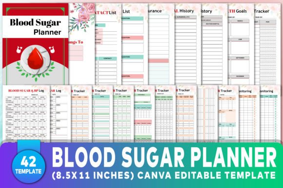 Editable Blood Sugar Planner