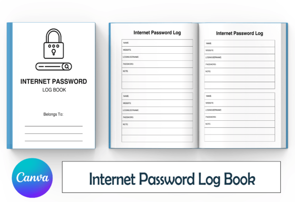 Internet Password Log Book