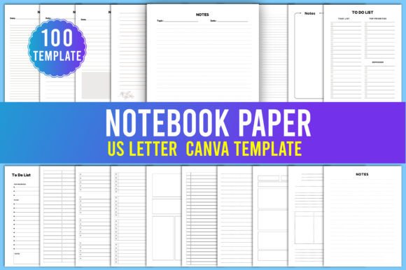 Notebook Paper Mega Bundle KDP Interiors