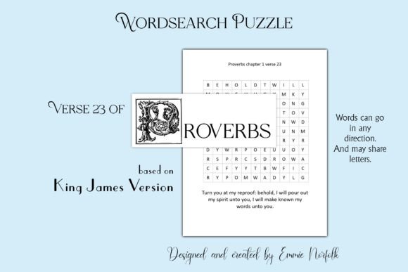 Proverbs Wordsearch Ch 1 V 23: A Fun and Educational Tool for Learning Scripture