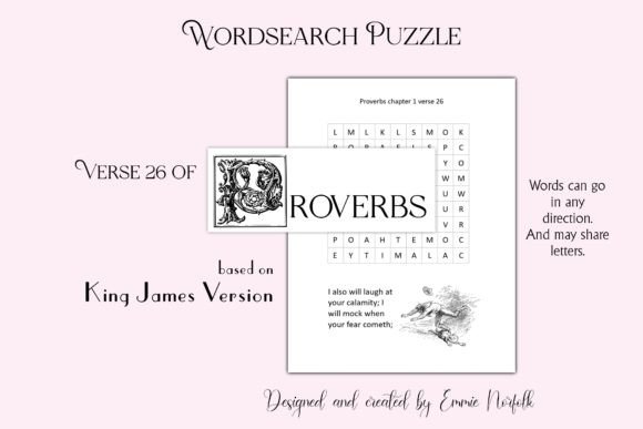Proverbs Wordsearch Ch 1 V 26 from KJV: A Fun and Educational Tool for Learning Scripture