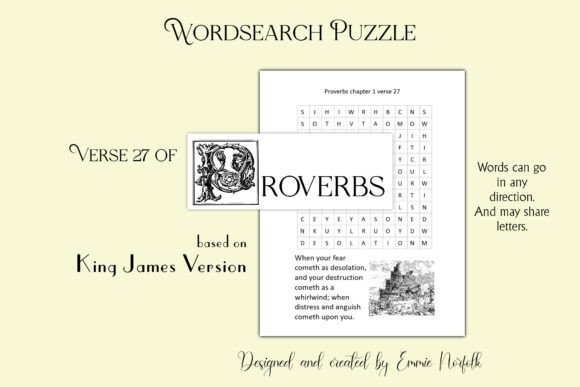 Proverbs Wordsearch Ch 1 V 27 KJV