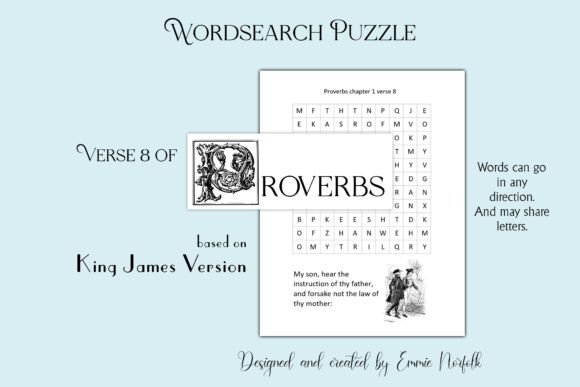 Proverbs Wordsearch Ch 1 V 8 KJV